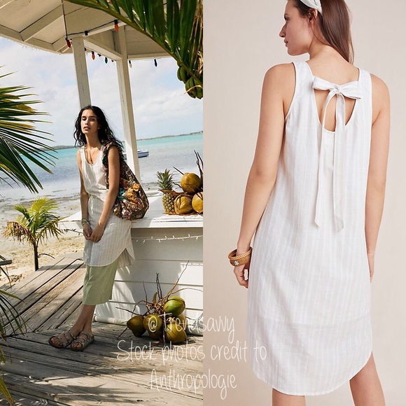 Anthropologie Dresses & Skirts - ANTHROPOLOGIE Cloth Stone Bow Tied Chambray Dress